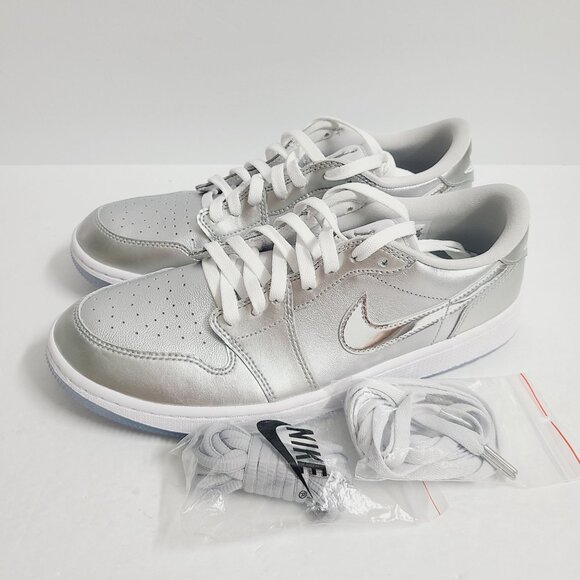 NEW Nike Air Jordan 1 Low Gift Giving Pack Golf Shoes FD6848-001 Size 10 Silver main image 8
